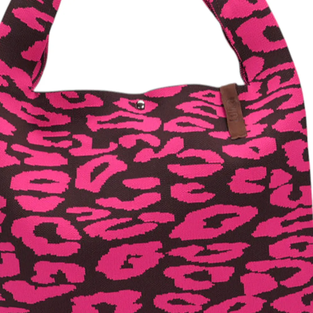 LOT83 Shopper Lois 172, LEO PINK-Aubergine, ca.  45 x 35 cm