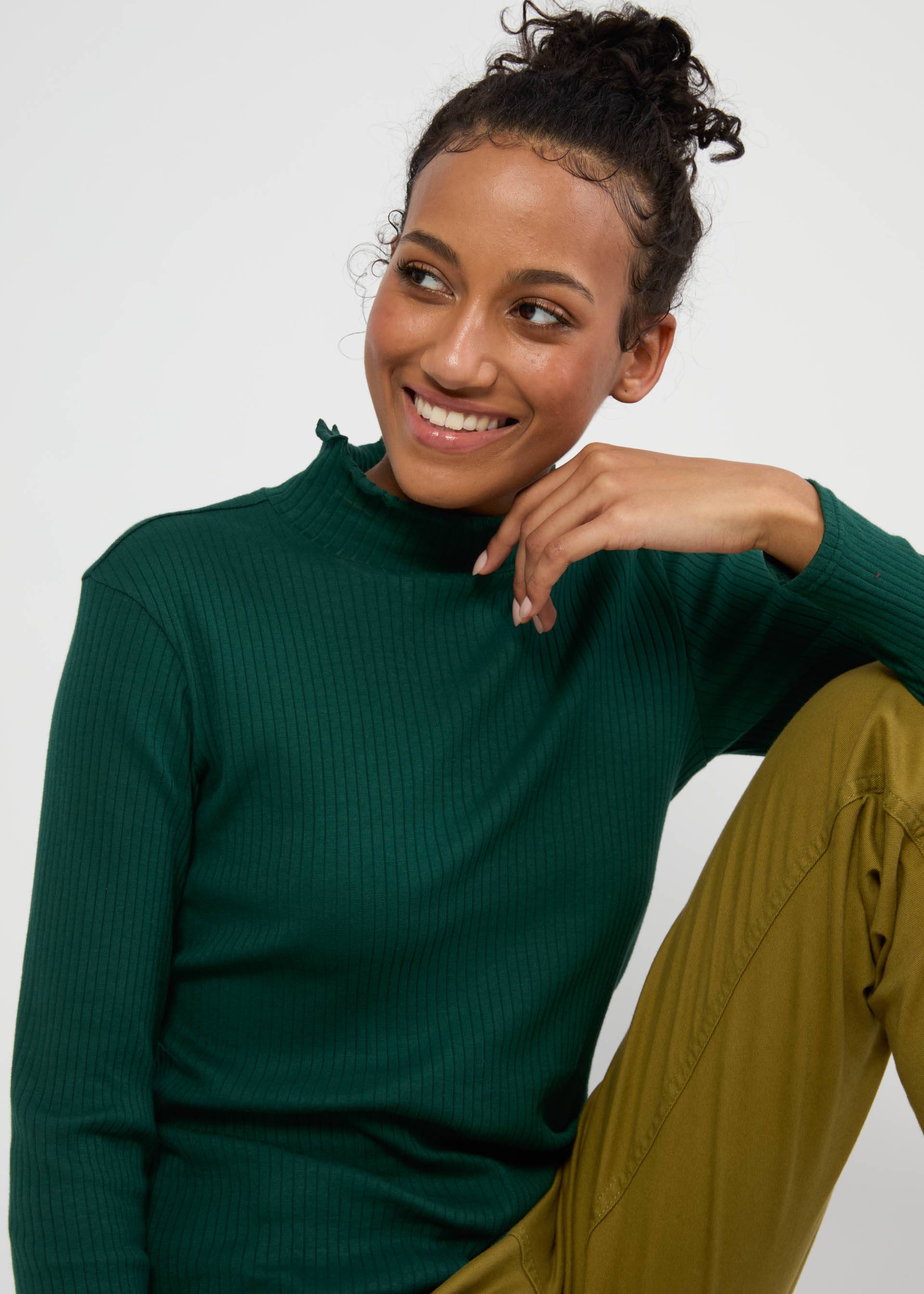 Blutsgeschwister Longsleeve Female Power, Farbe: emerald dahlia green