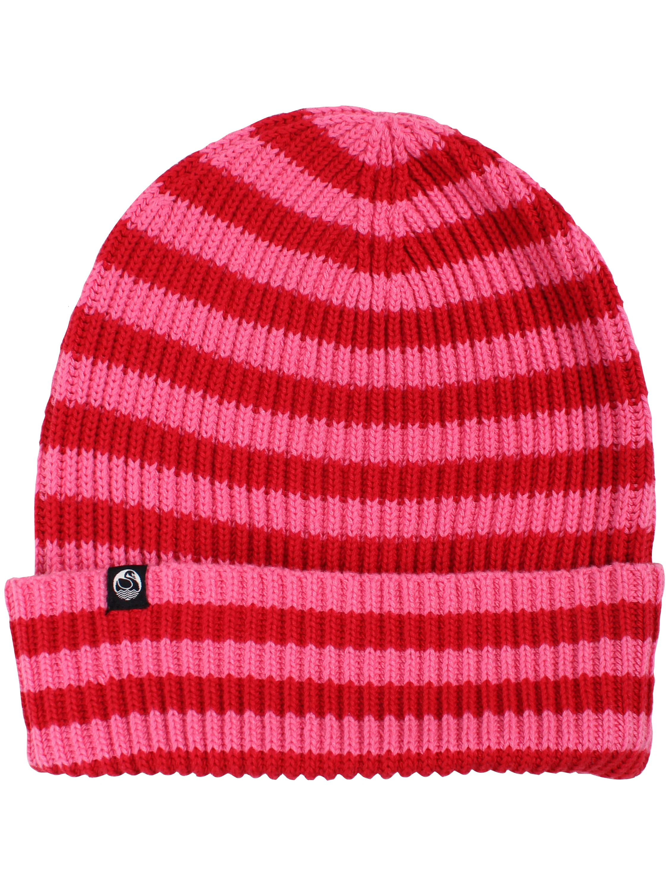 Danefae Danefolk Mütze Beanie Streifen Leuchtendes Rot/Würziges Pink, ONE SIZE
