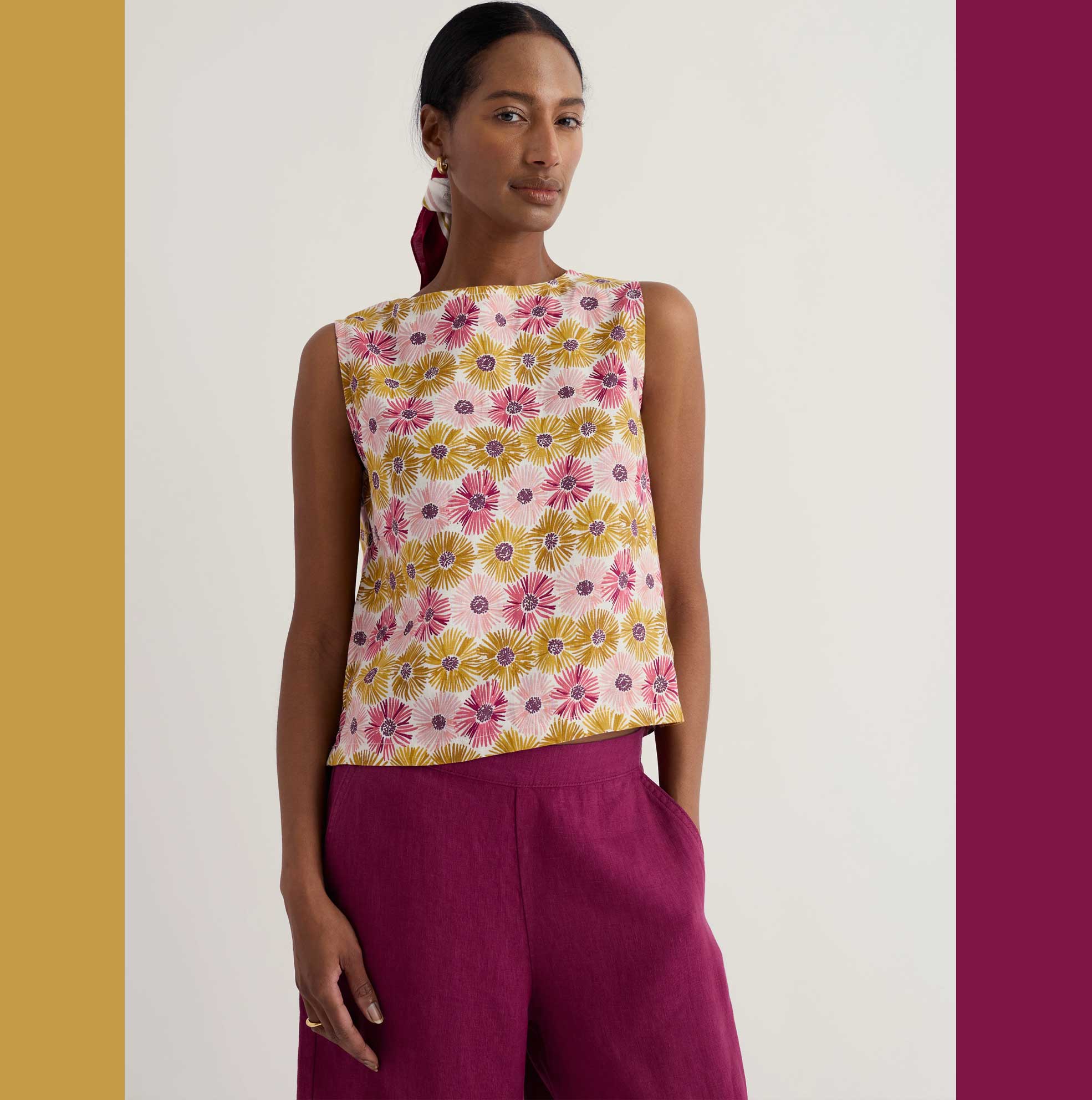 SEASALT CORNWALL Colour Study Top, Painted Asters Chalk