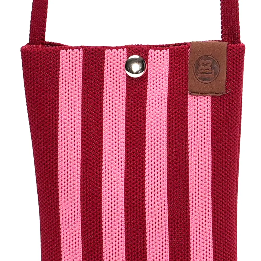 LOT83 Handytasche CHARLIE 33, Streifen Bordeaux -Rosa