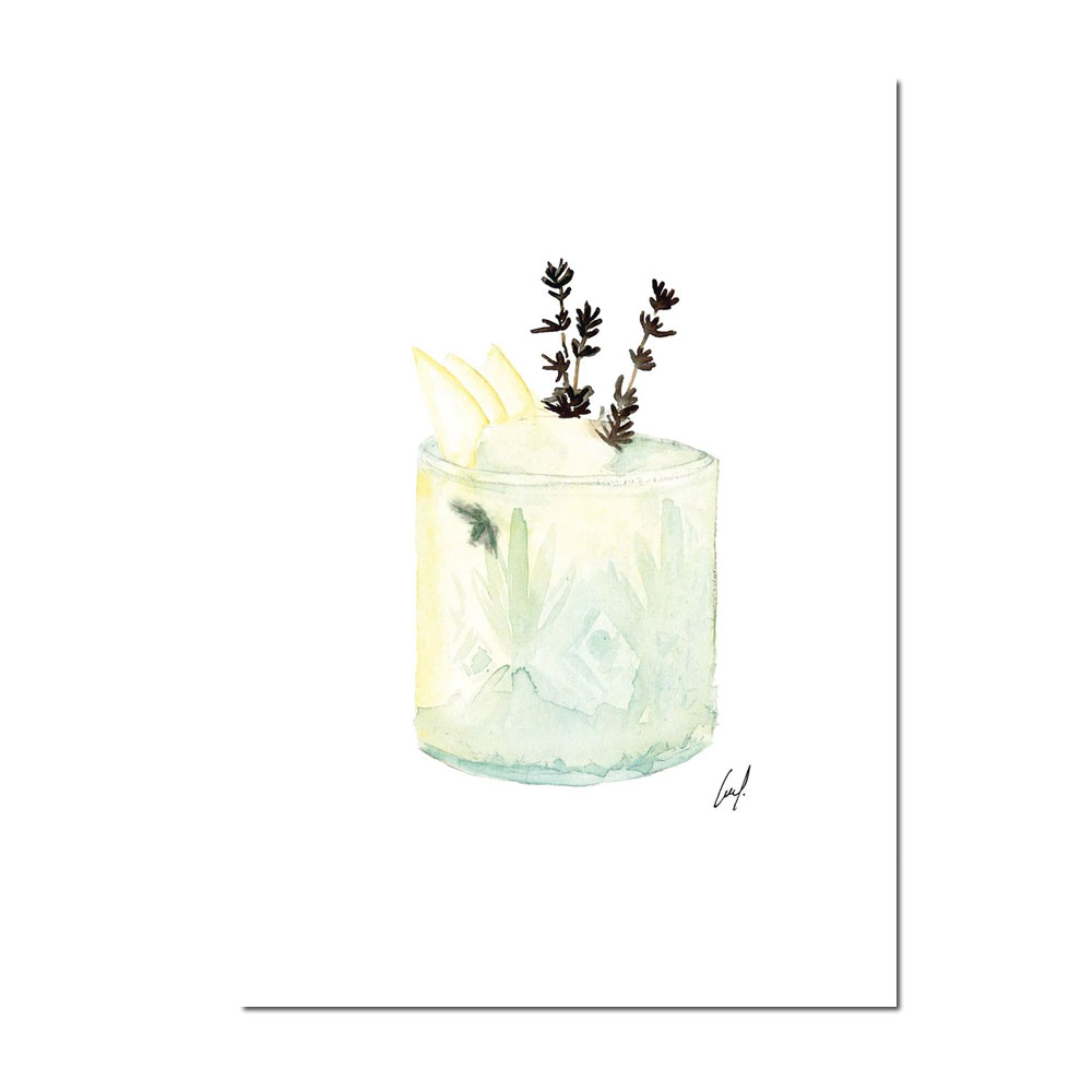 Leo la Douce Postkarte – GIN | COCKTAILvon Leo la Douce, Weihnachtscocktail, Lavendel