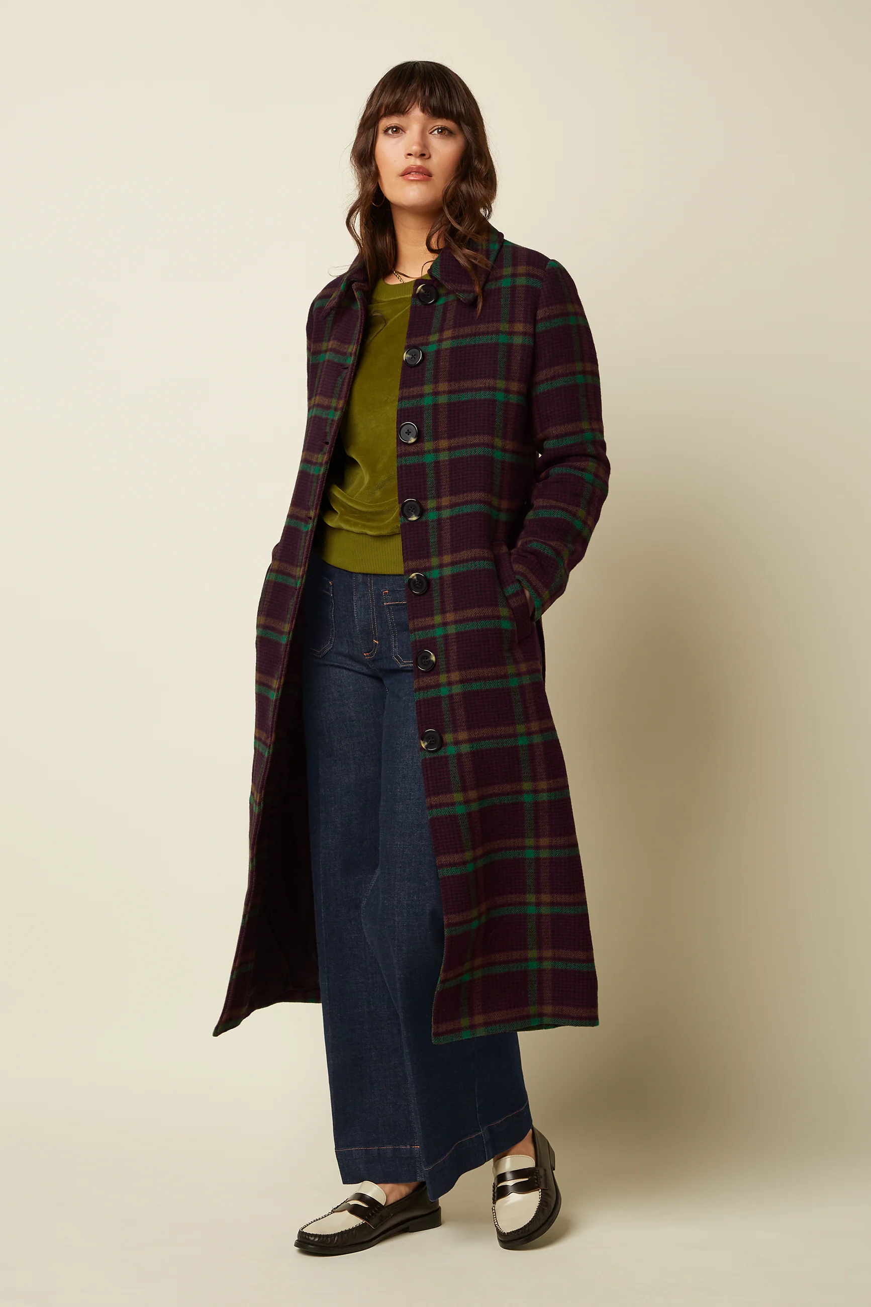 King Louie Arabella Coat Vera Check, Größe 38, Mantel