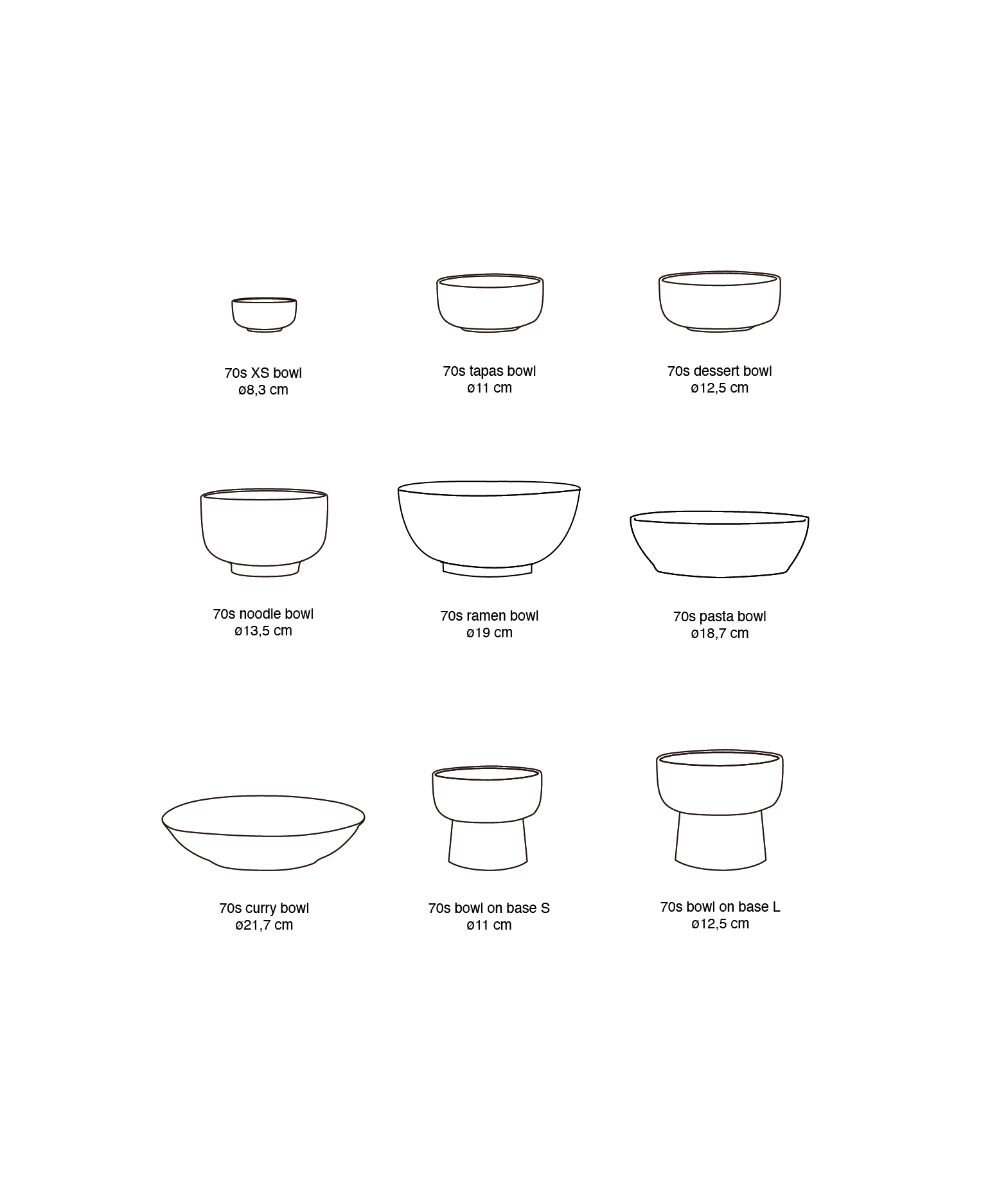 HKliving 70's ceramics: pasta bowl, PETAL,  Siebziger Jahre Geschirr, Keramik pro Stück 