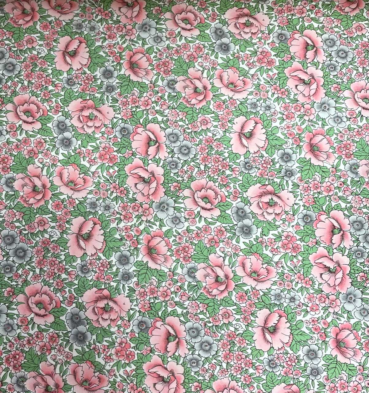 Geschenkpapier Carta Varese 100 g 50/70 BB Julias Blumen rosa/grau