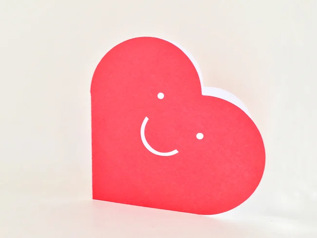 Klappkarte " Happy Heart" Herz mit Umschlag, ausgestanzt