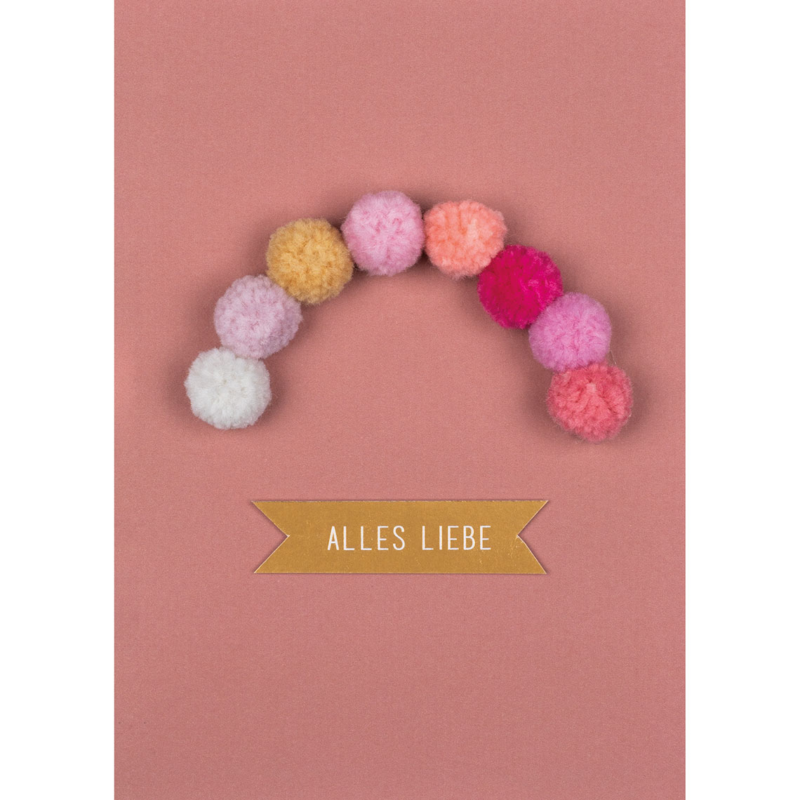 Räder Pompomkarte "Alles Liebe"