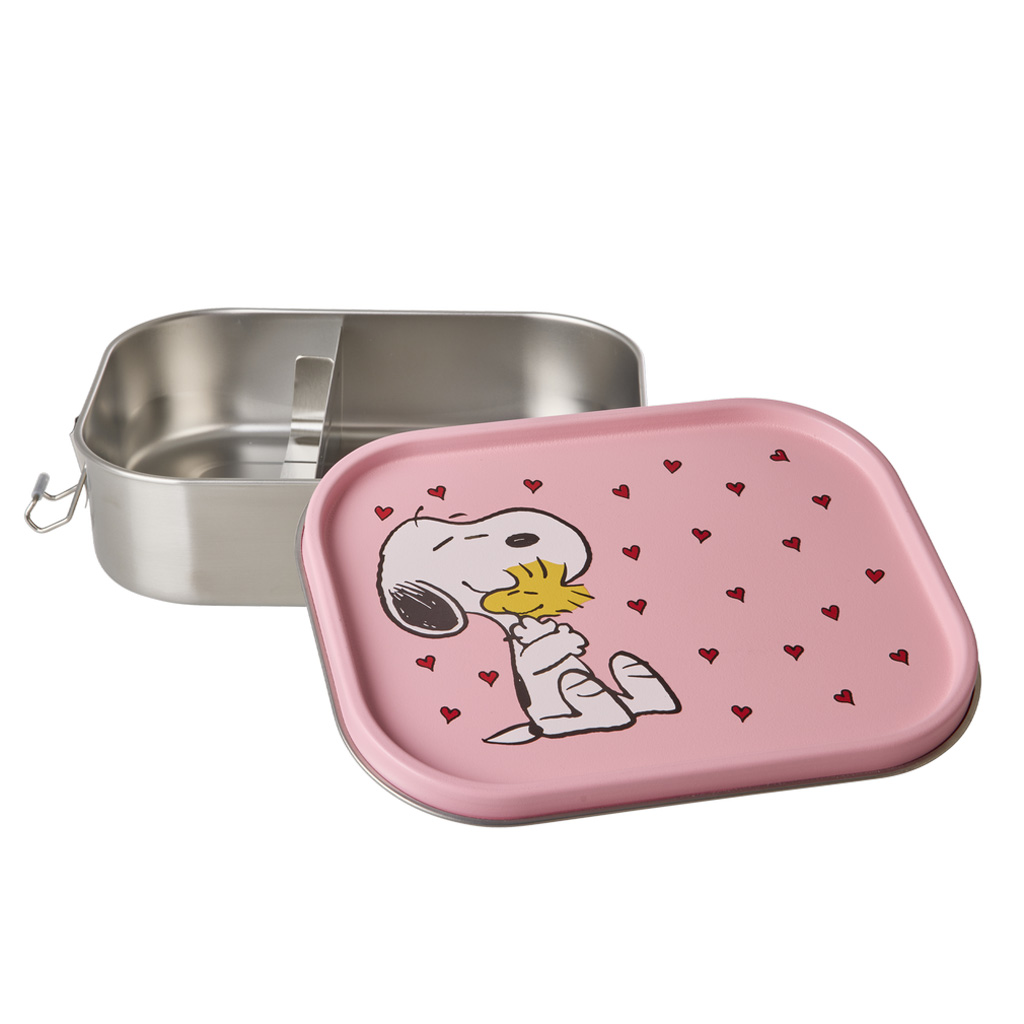 Rice Edelstahl Lunchbox Brotdose mit flexiblem Trenner Pink Snoopy 1400 ml