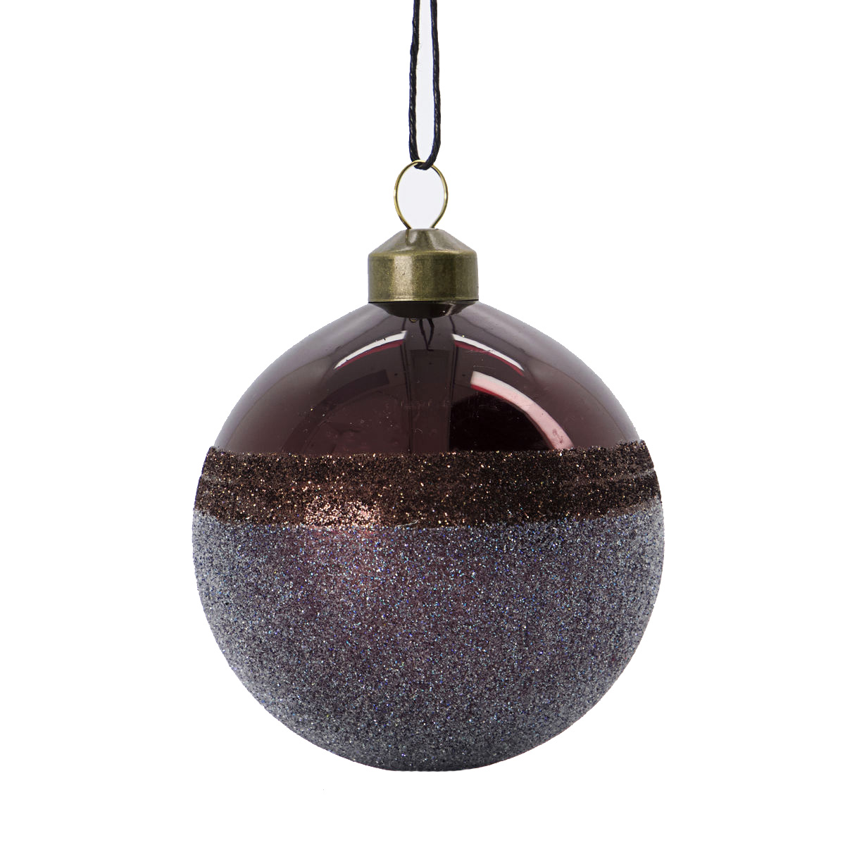  House doctor XMAS Weihnachtskugel " Stripe" von House doctor, Bordeaux, Ornament, Stripe, Bordeaux ca. 8 cm, Glas
