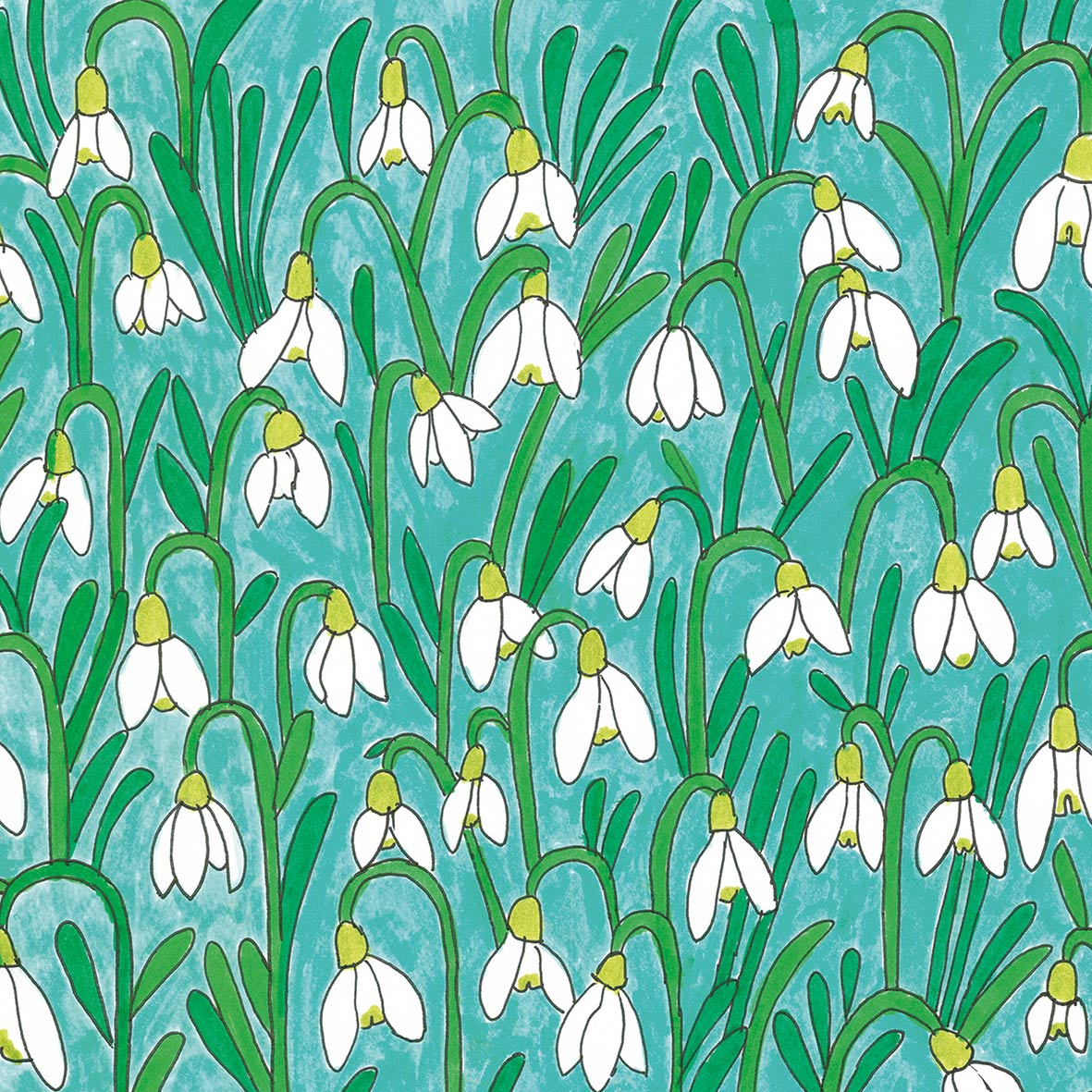 Papierservietten " Schneeglöckchen" , 33 x 33 cm , ppd Papierservietten " Schneeglöckchen" , 33 x 33 cm , ppd
