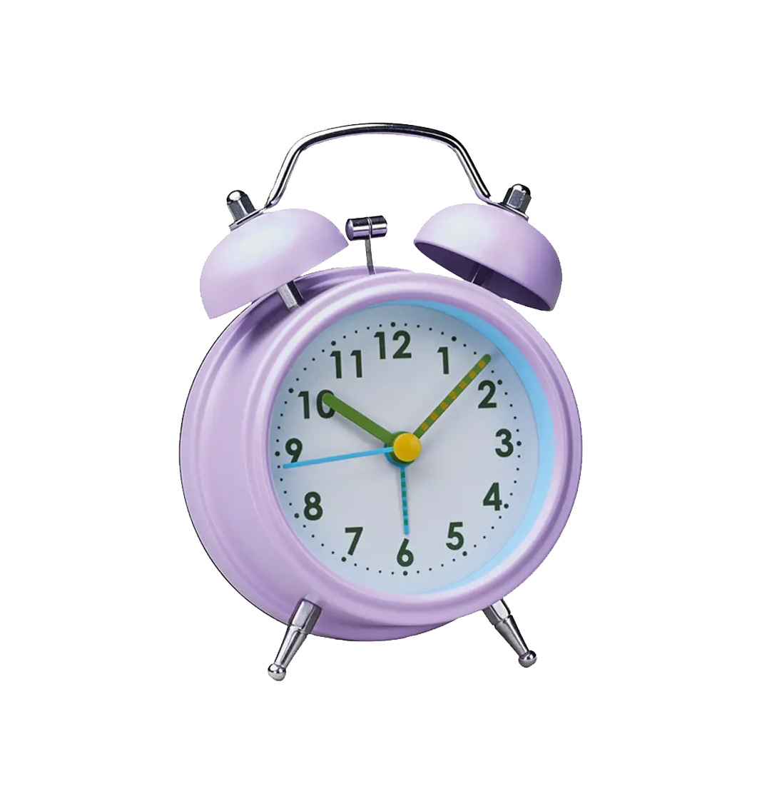 Wecker Retro, Flieder, mit Licht & Glockenalarm, alarm clock delirium, Uhr