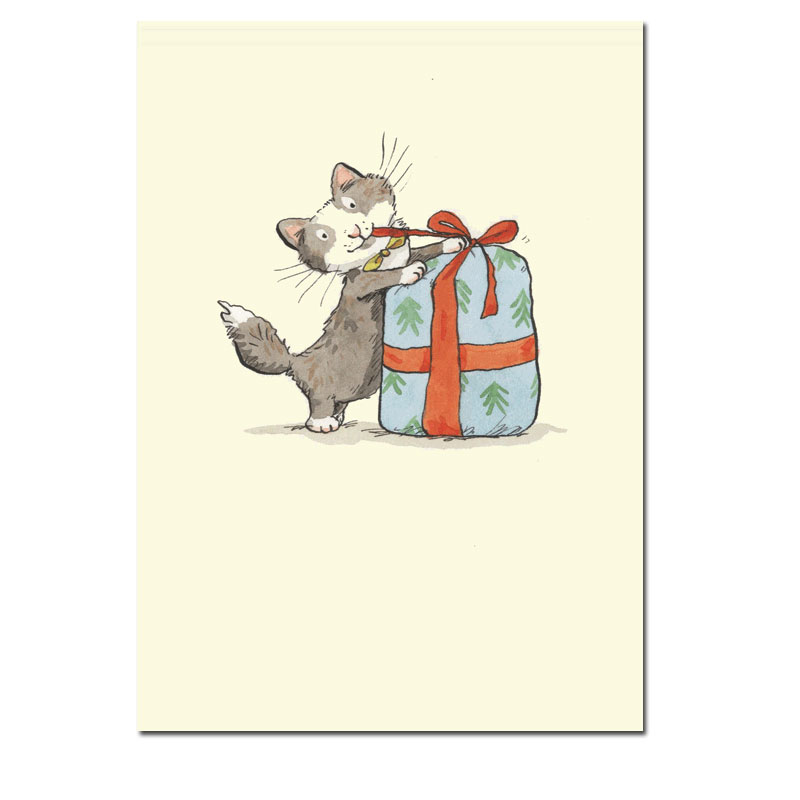Two Bad Mice Doppelkarte Weihnachten "A Christmas Gift" von Two Bad Mice Anita Jeram,Katze