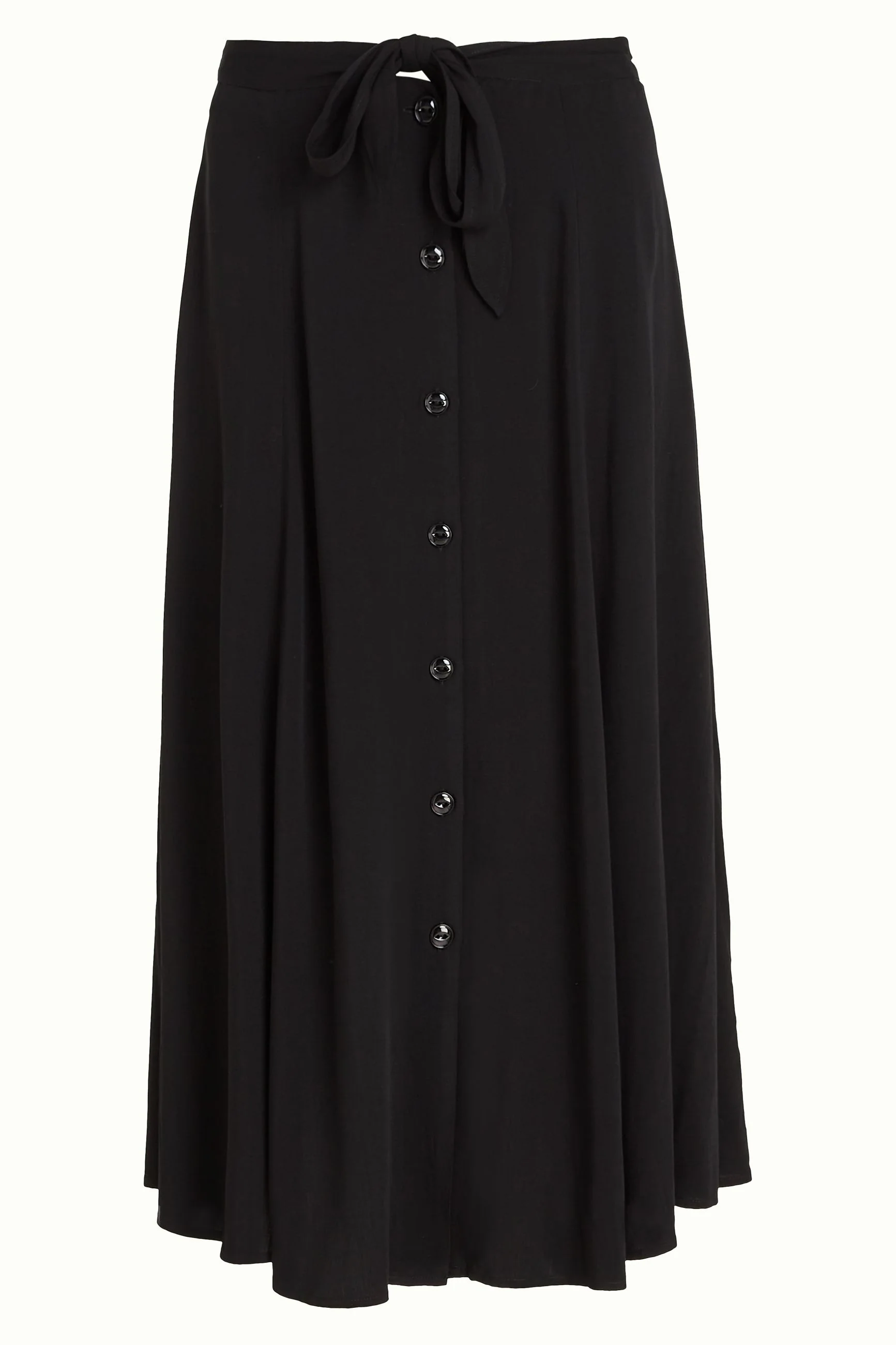 King Louie Judy Midi Skirt Atomic, Farbe Schwarz, mittellanger Rock