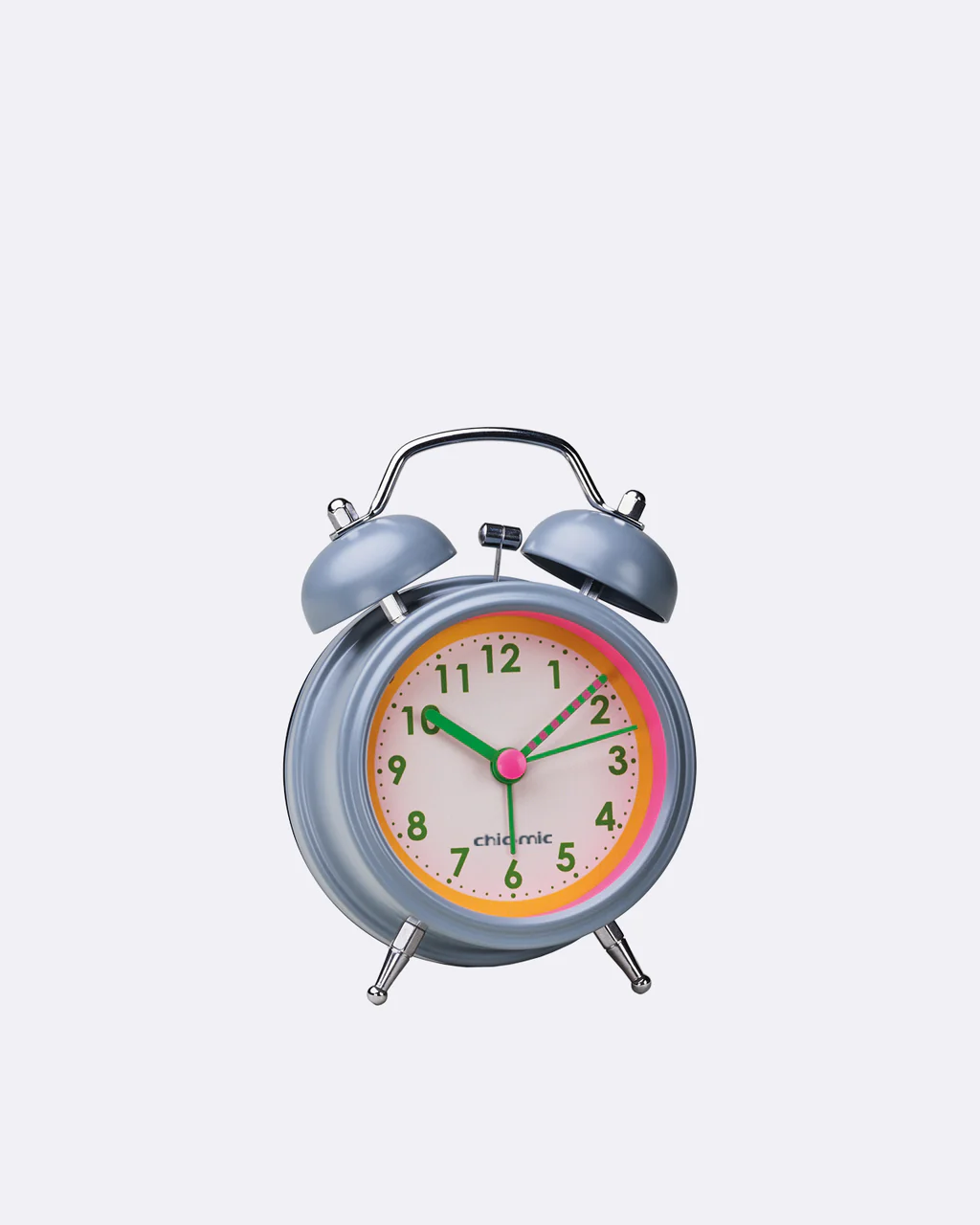 Wecker Retro, Hellblau, mit Licht & Glockenalarm, alarm clock sunset, Uhr