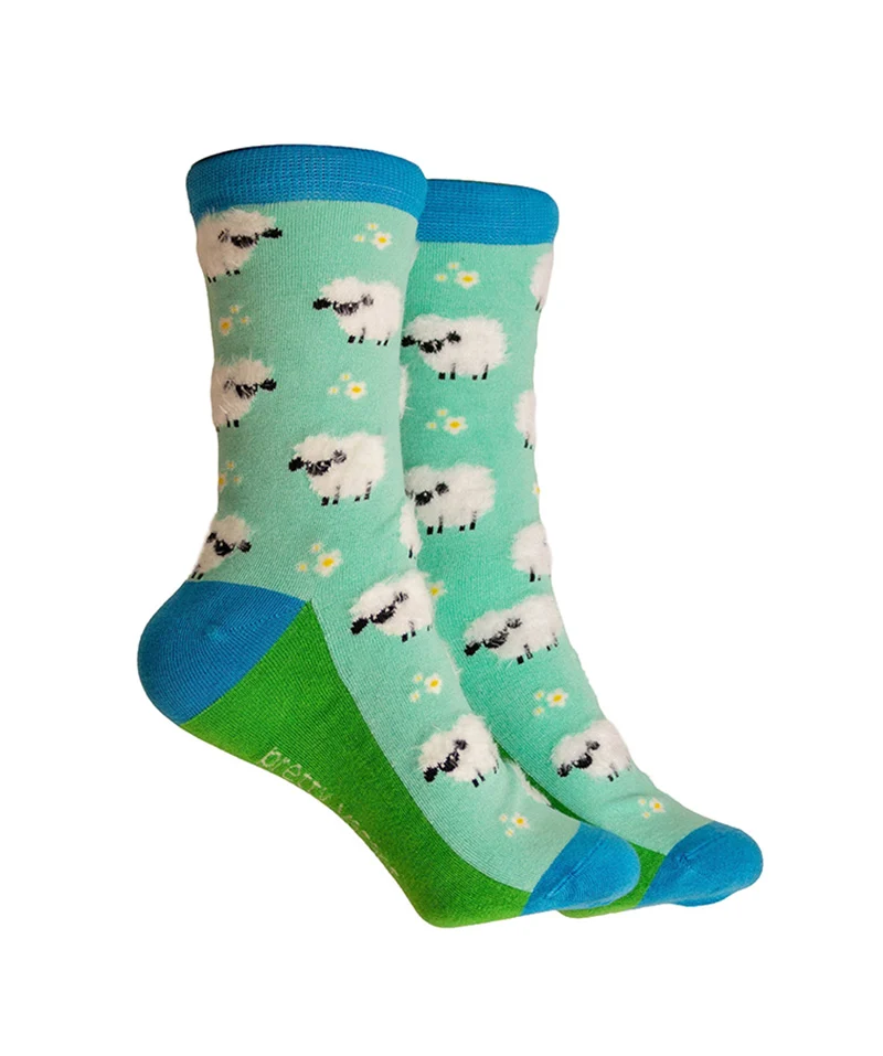 Pretty Vacant Socken Blue Fluffy Sheep Socks , Größe 38-40, Schafe