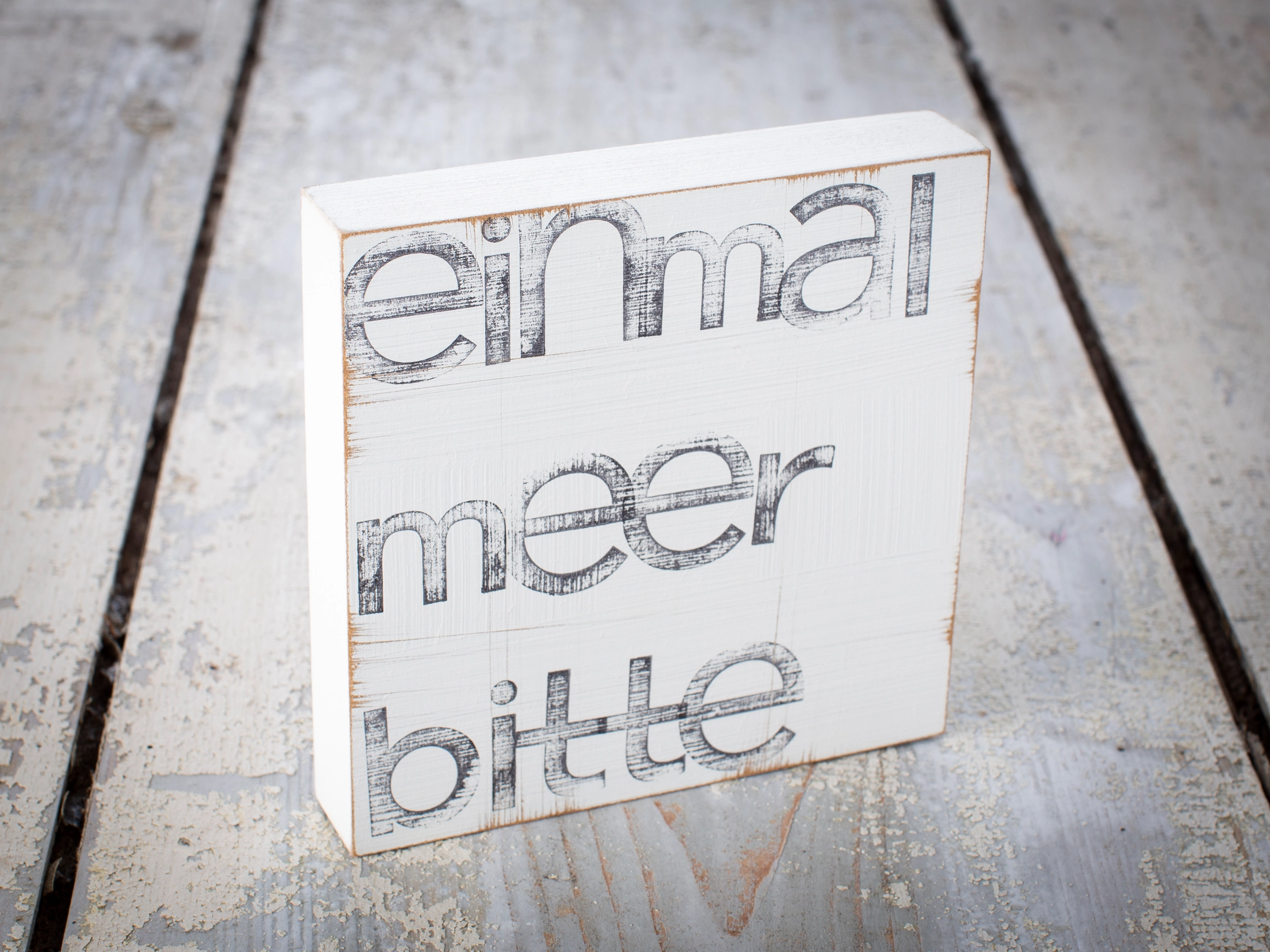 Textplatte "einmal meer bitte" von iopla , 15 x 15 cm   