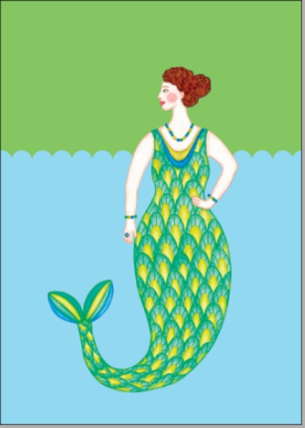 Postkarte Queen of the Sea/ Meerjungfrau von ask a duck 