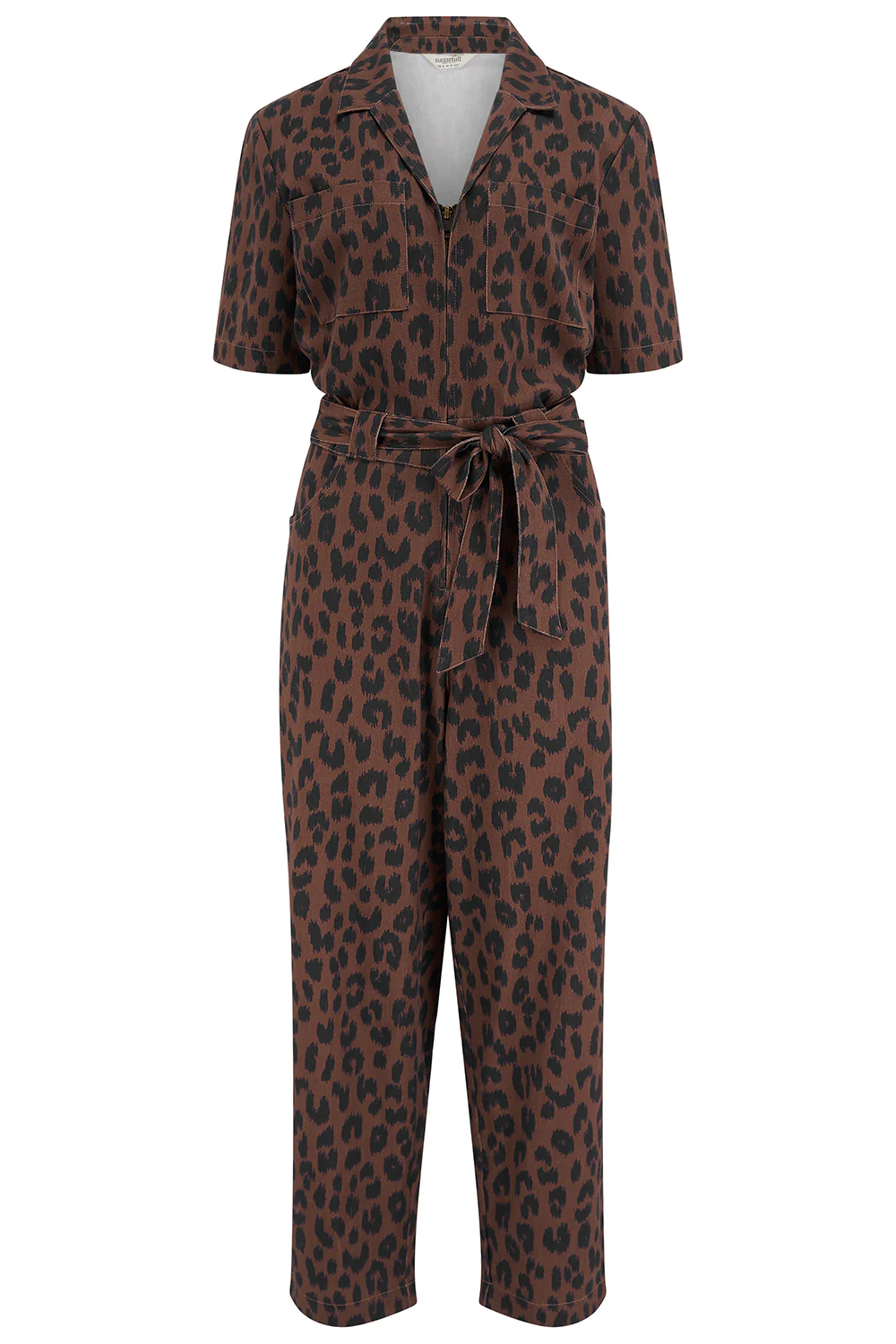 % Sugarhill Brighton Meredith Boilersuit - Rust/Navy, Ikat Leopard von sugarhill BRIGHTON