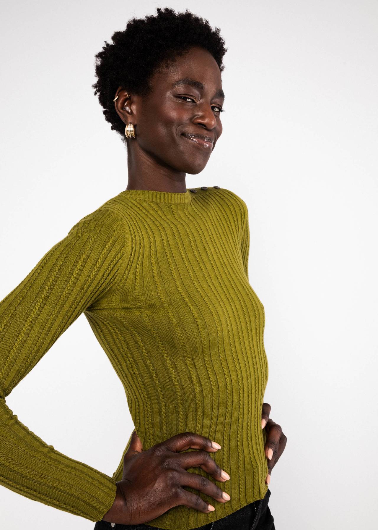Blutsgeschwister Strickoberteil Jazz & Chill Crew apple juice knit