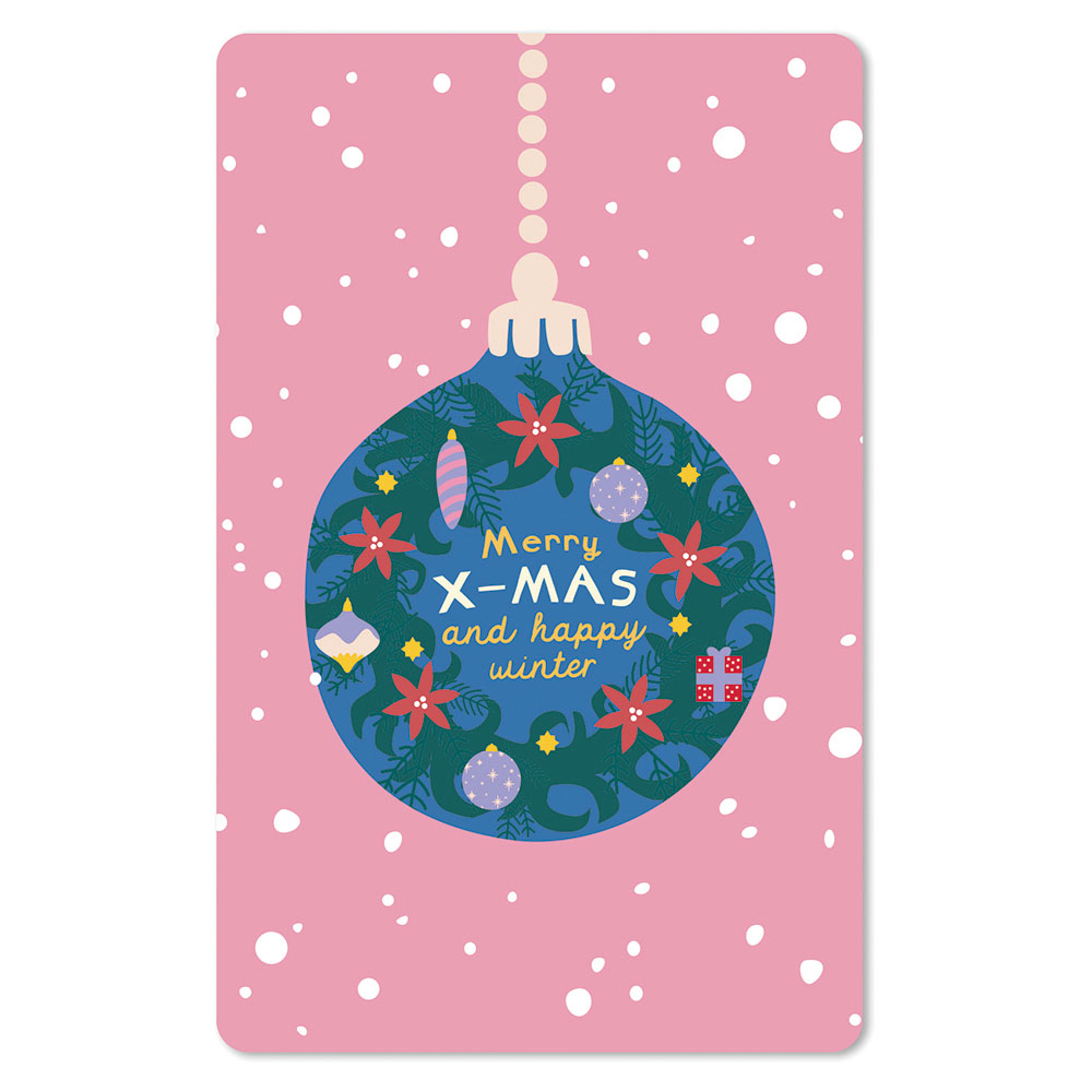 Lunacard Postkarte Weihnachten Weihnachtskugel