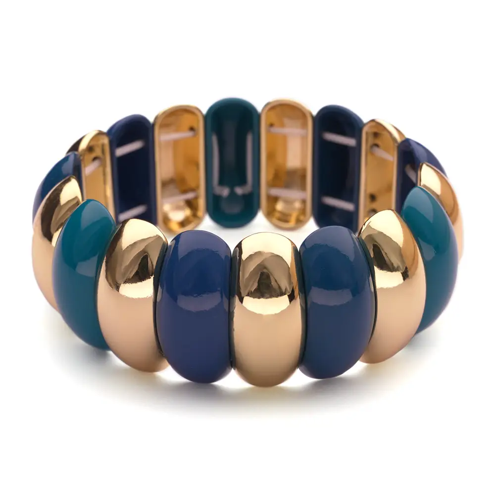 Lot83 LizzyMae Armband Emaille - Gold - Blau, Modeschmuck