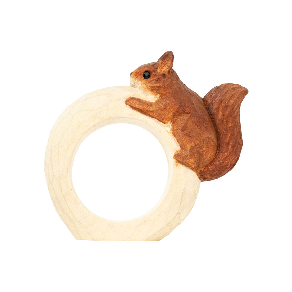 Serviettenring – Eichhörnchen Klein aus  Lindenholz handgeschnitzt von Wildlife Garden