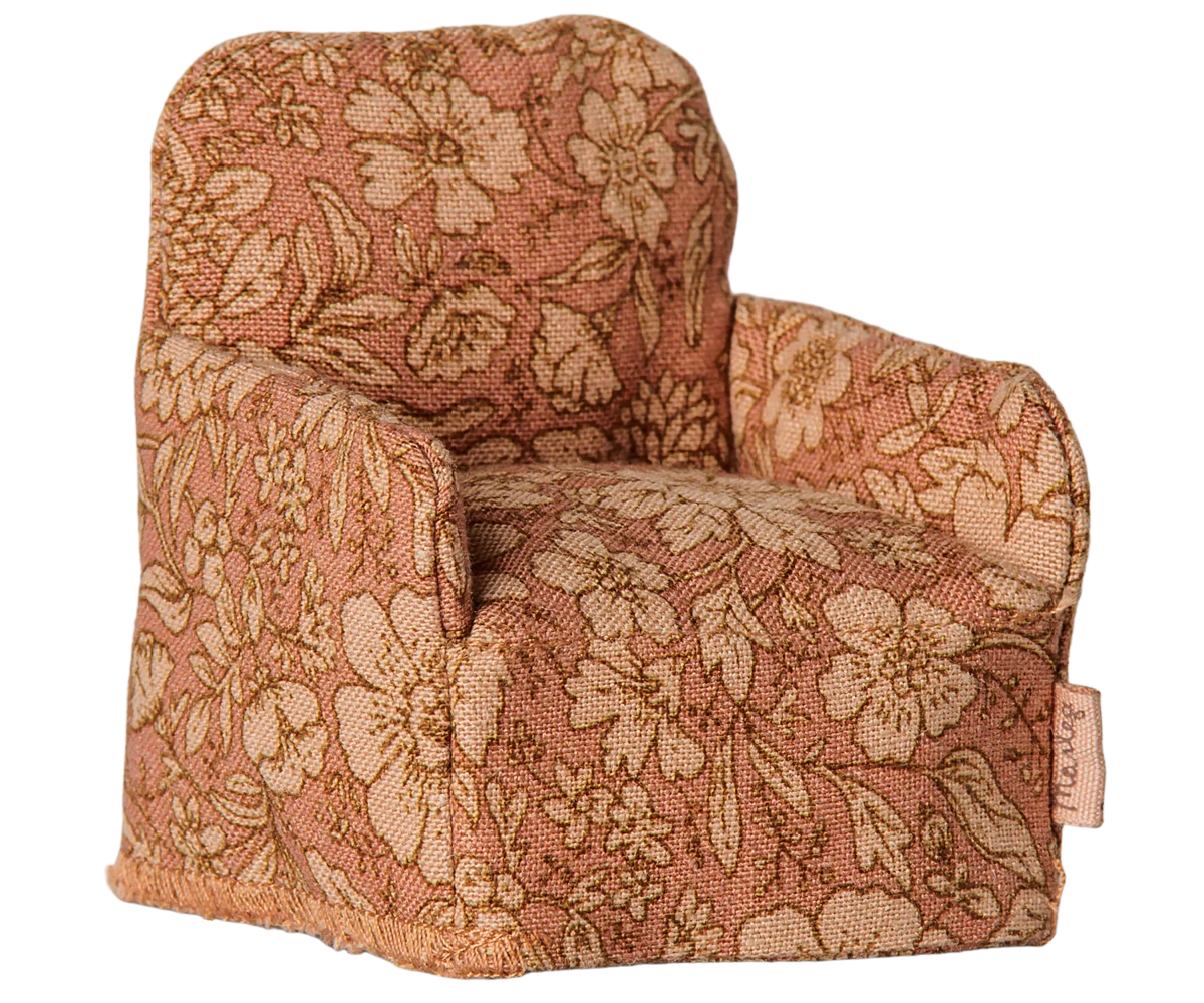 Maileg Sessel fürs Mausehaus mit Blumenmuster, Klappstuhl, Maus – Blume, ca. 7,5 cm