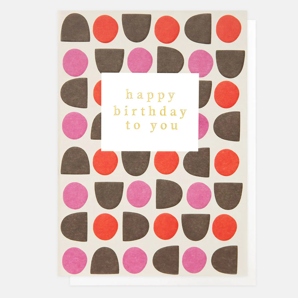 Caroline Gardner Doppelkarte "Happy Birthday To You Dolly Mix Print"Geburtstagskarte, PWK028