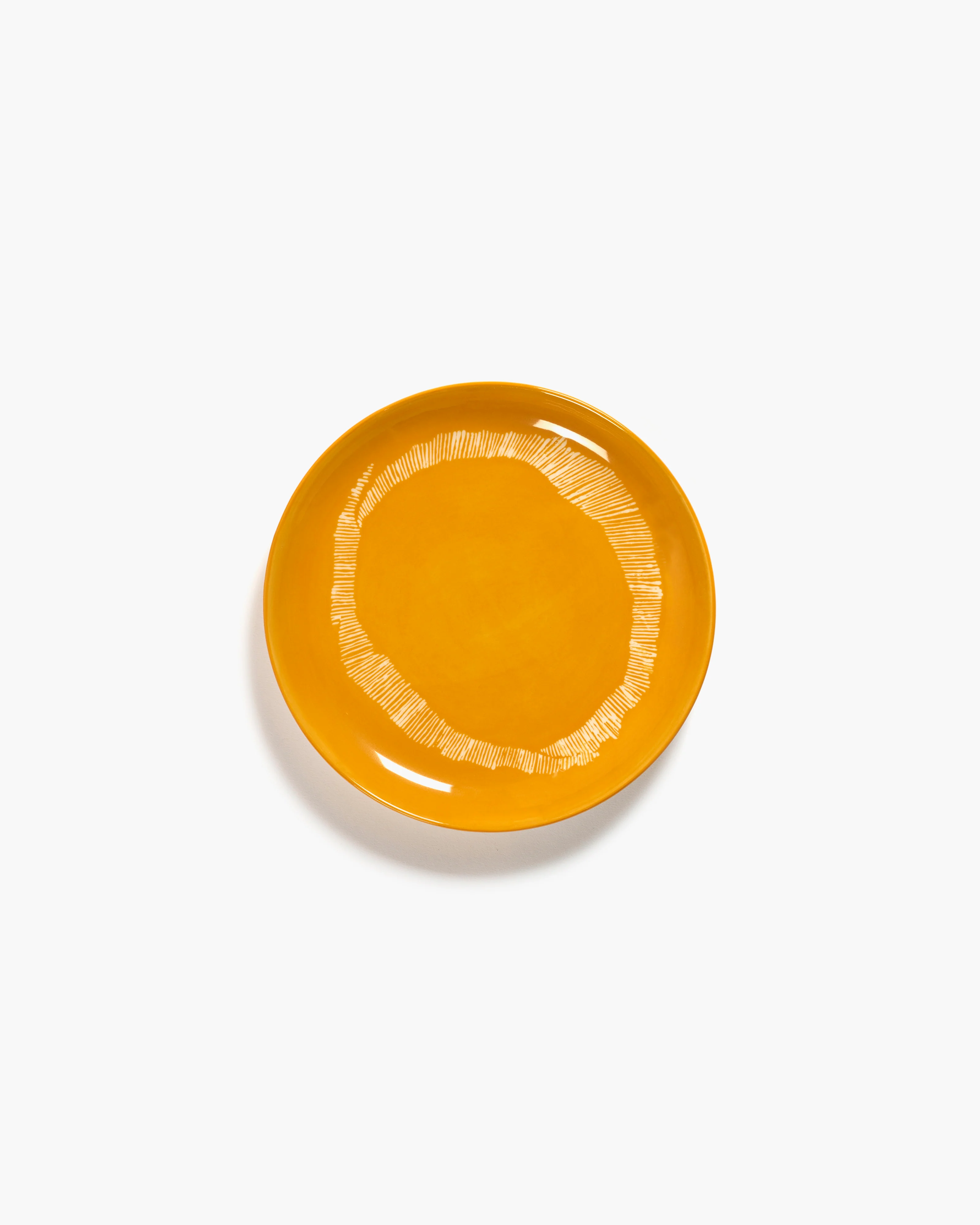 Ottolenghi Frühstückteller gelb - weisse Streifen Feast, D. 19 cm  