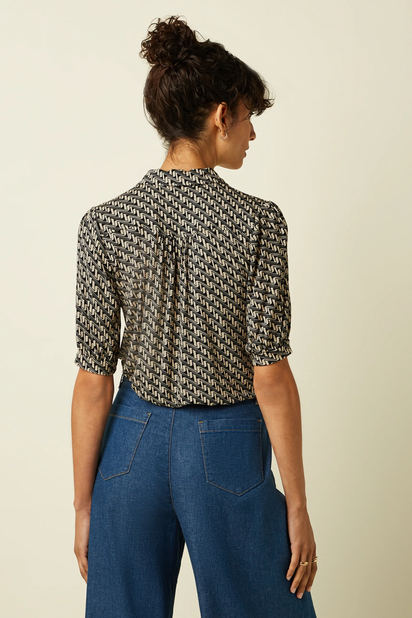 King Louie Bluse Carina Blouse Laguna , Farbe  Black - Laguna