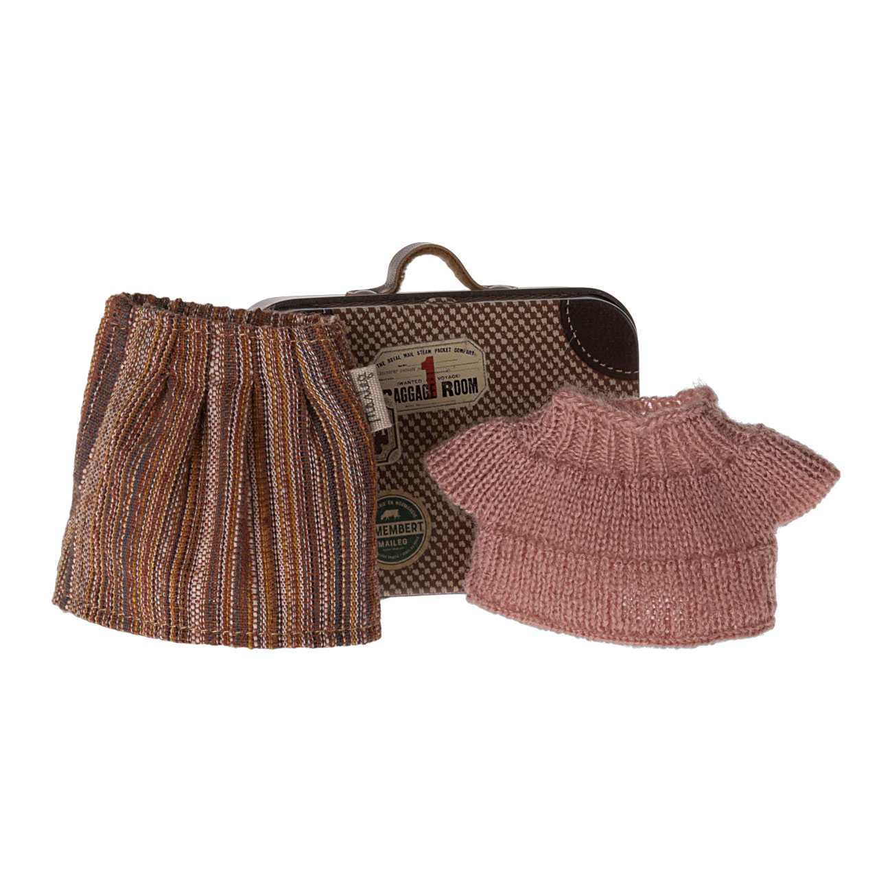 Maileg Strickbluse und Rock im Koffer, Zubehör für Mäuse, Oma Maus
