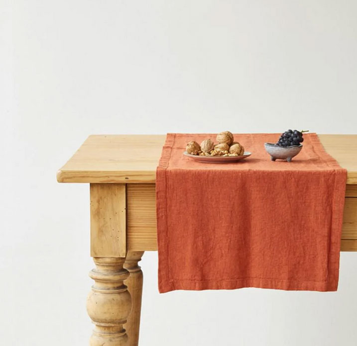 Tischläufer  40 x 150 cm , Tischläufer Leinen Baked Clay Leinen von Linen Tales   