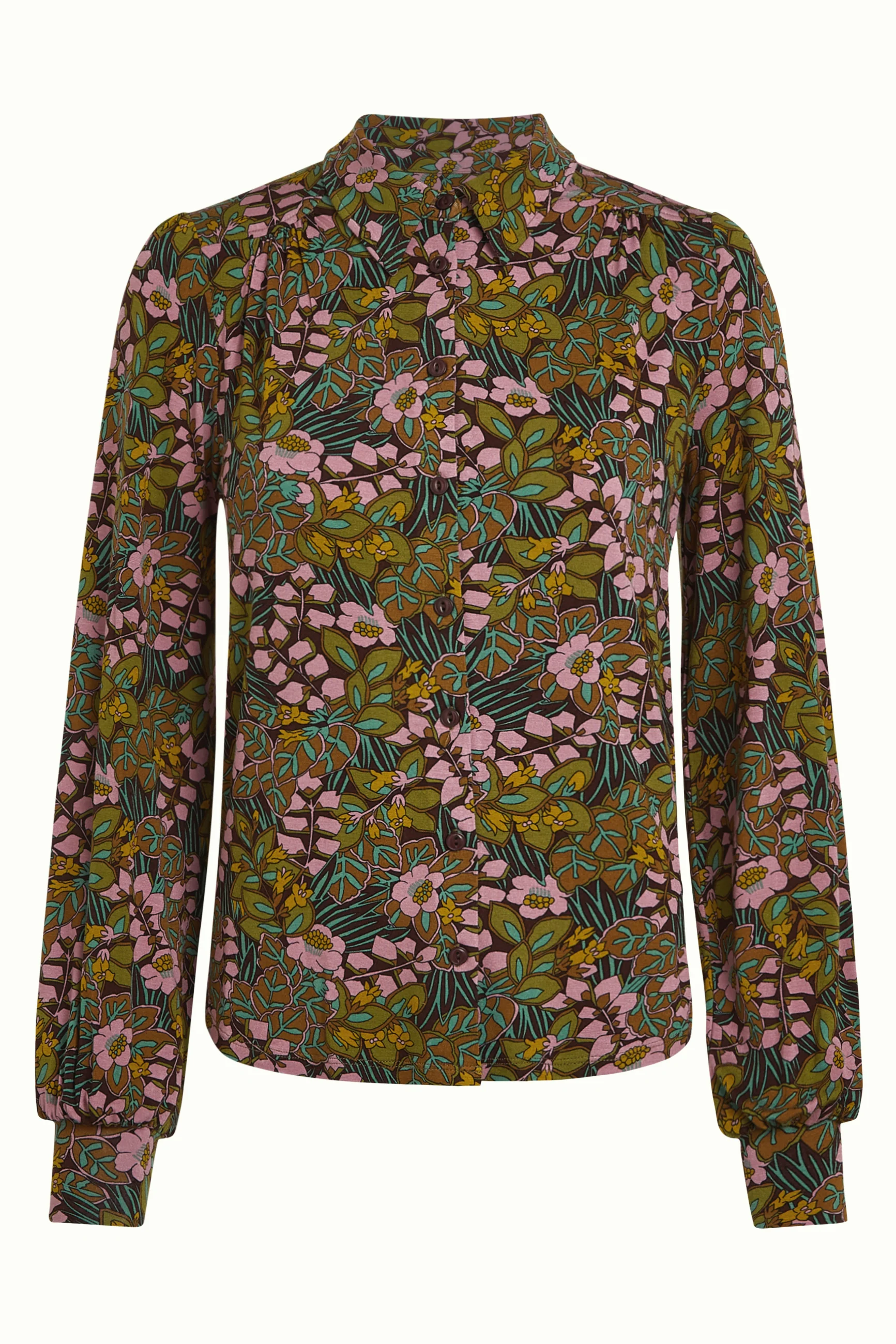 King Louie Carina Blouse Sierra, Farbe Bitter Chocolate - Sierra, Bluse