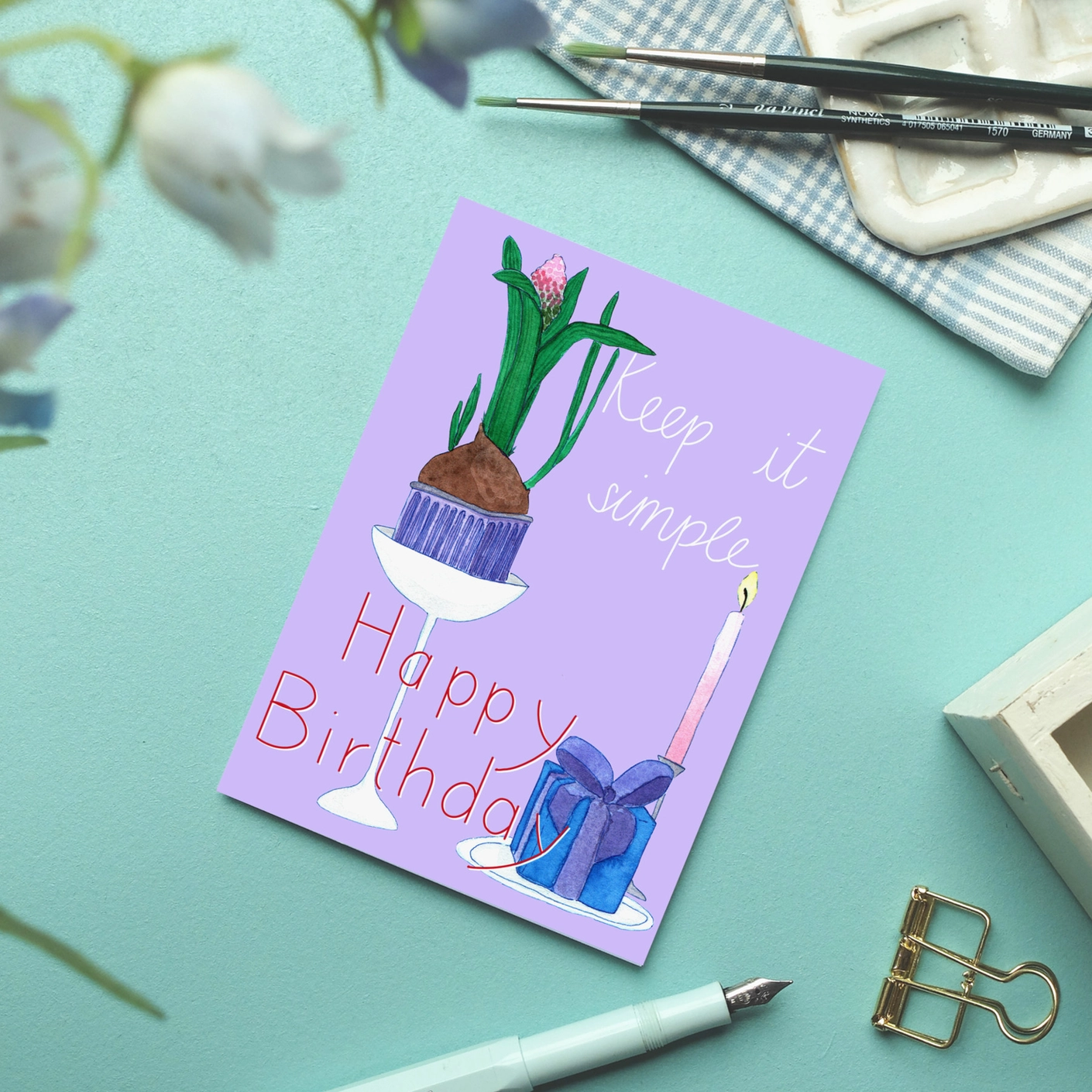 Postkarte Simple Birthday von Wonder Of Today 