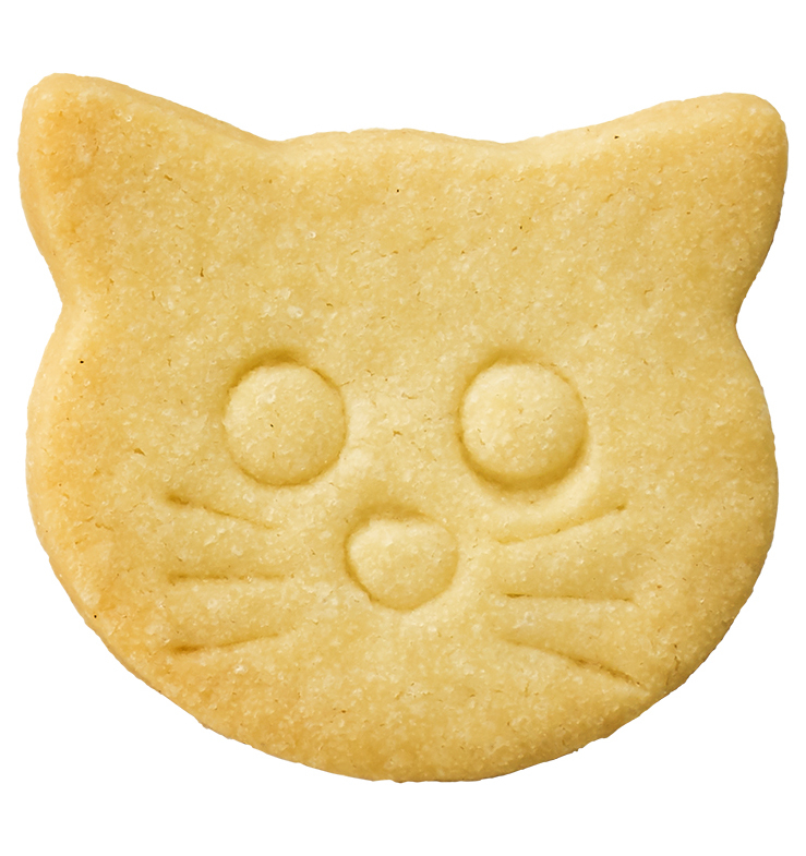 Ausstecherle Katzenköpfchen 5,5 cm, Edelstahl von Birkmann, mit Innenprägung, Prägeausstecher, Ausstechform , Katze