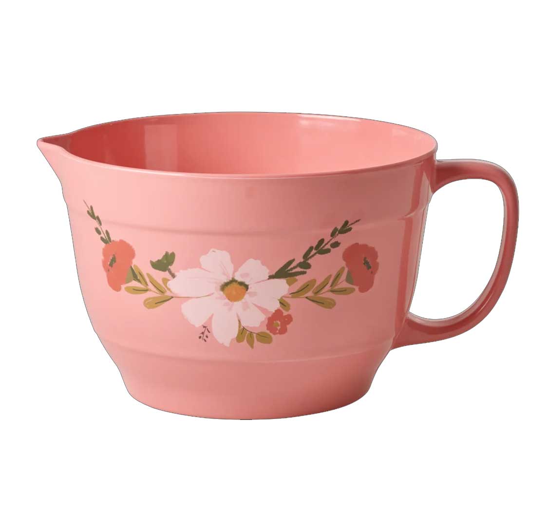 Rice Melamin Rührschüssel - Koralle - Allison Flower Print. ca. 510 ml, 16 x 24 cm