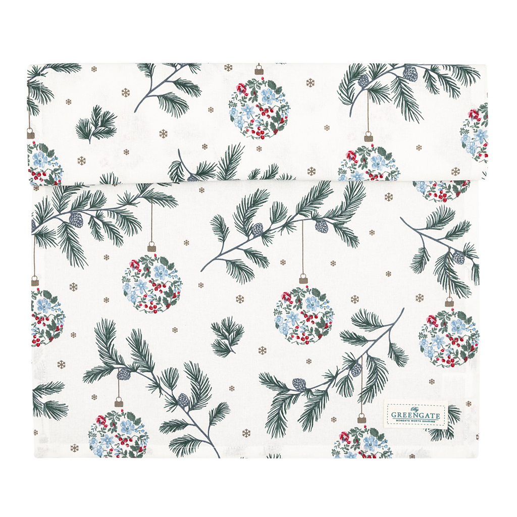 Greengate Tischläufer Joelle white ca. 140x45cm