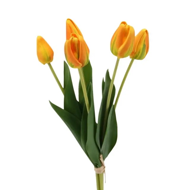 Papageientulpen im 5er Bund, orange, ca. 40 cm, Tulpe, Kunstblumen