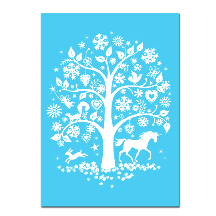 Postkarte Fairy Tree von Linda Edwards