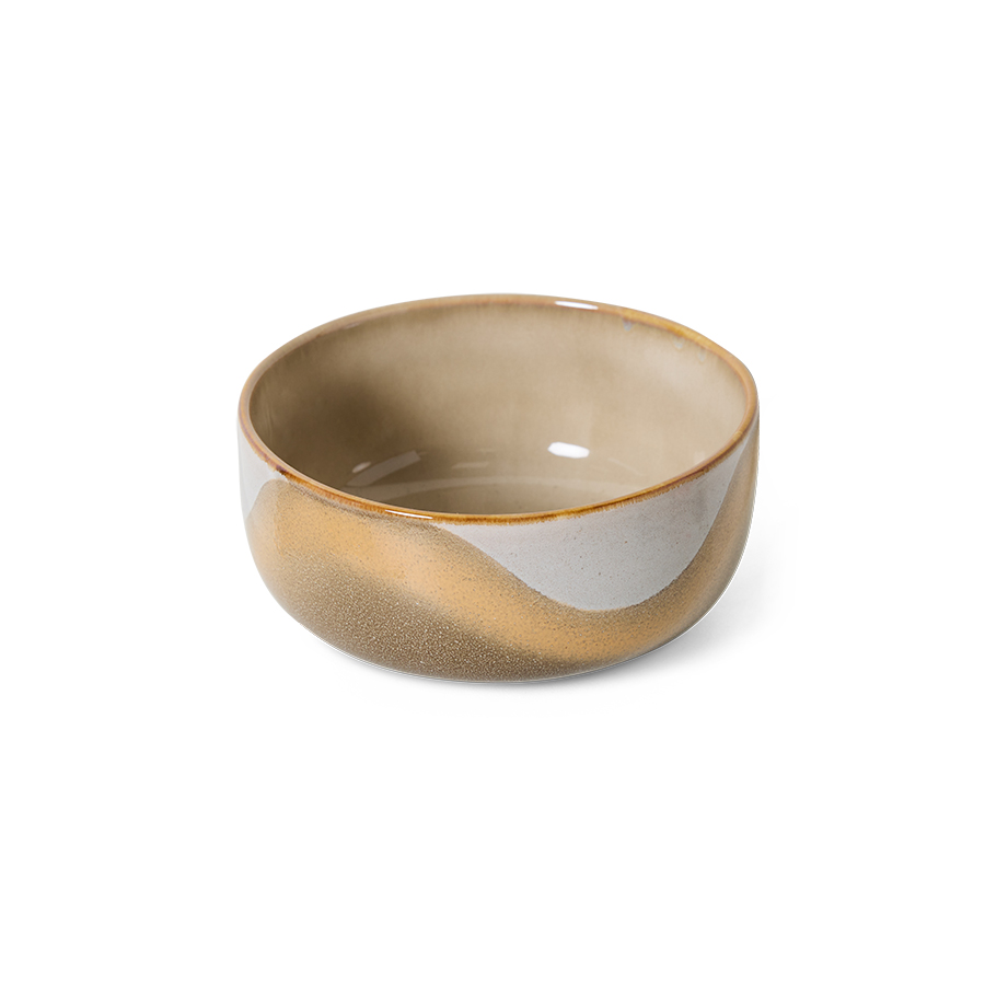 HKliving 70's  bowl, dessert bowl, OASIS Siebziger Jahre Geschirr, Keramik, D. ca. 12,5 cm