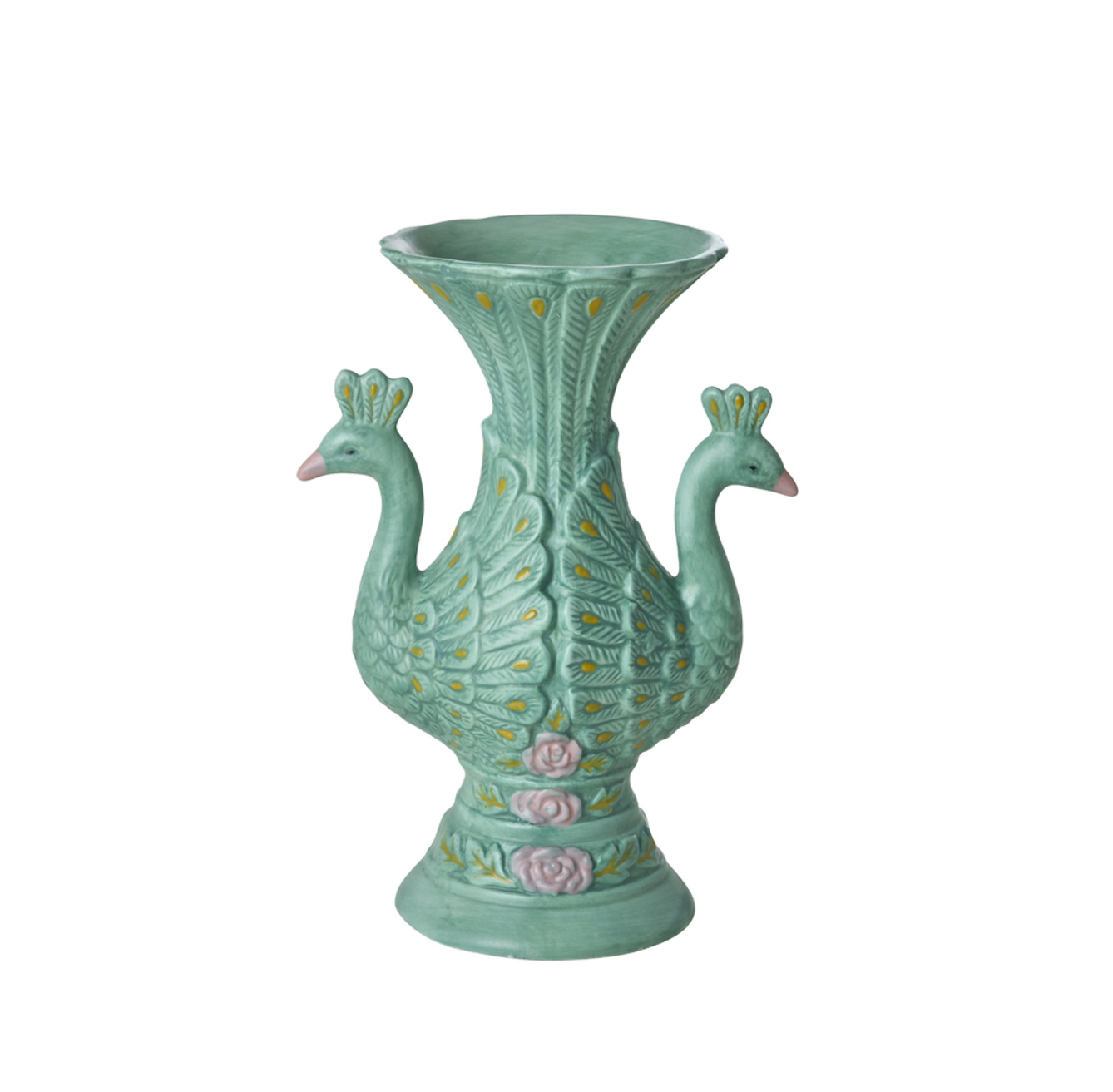 Rice Vase Pfau, Keramik, Grün , Peacock Ceramic Vase - Green, Höhe ca. 20 cm