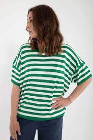 % Danefae Danesolbad Viskose-T-Shirt Grün/Kreide % Größe M/38