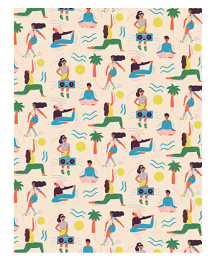 Geschenkpapier Frauen Fitness/Yoga von Naomi Wilkinson , ca. 50 x 70 cm