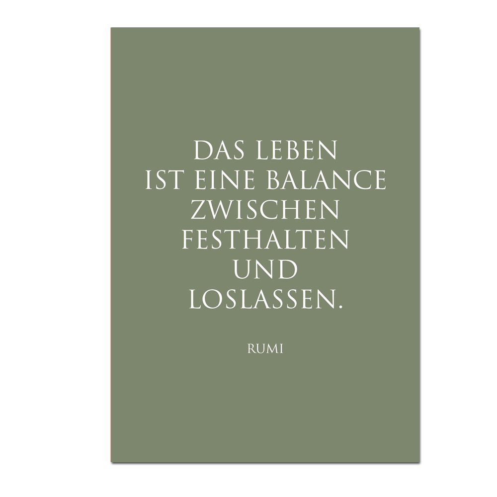 Wunderwort Postkarte "Eine Balance…" Rumi