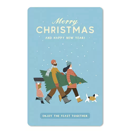 Lunacard Postkarte Weihnachten family time