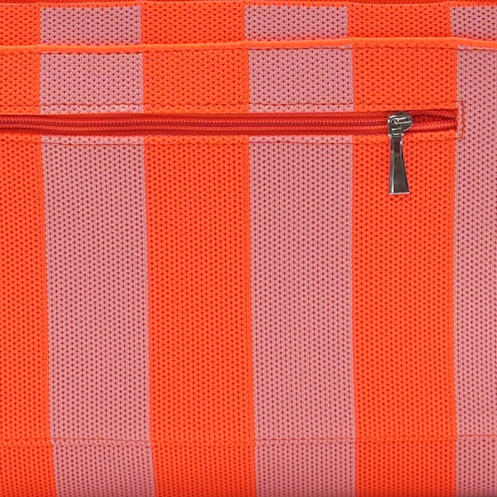 LOT83 Handtasche Kaat 05, Orange-Mauve, Streifen, ca.   27 x 20 x 6 cm