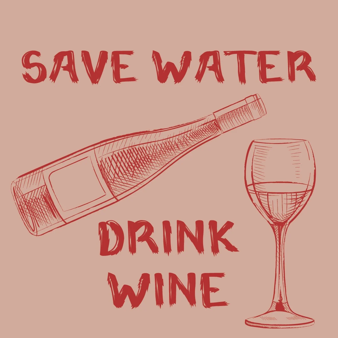 Kachel "save water drink wine"...freche kleine Geschenkidee! 