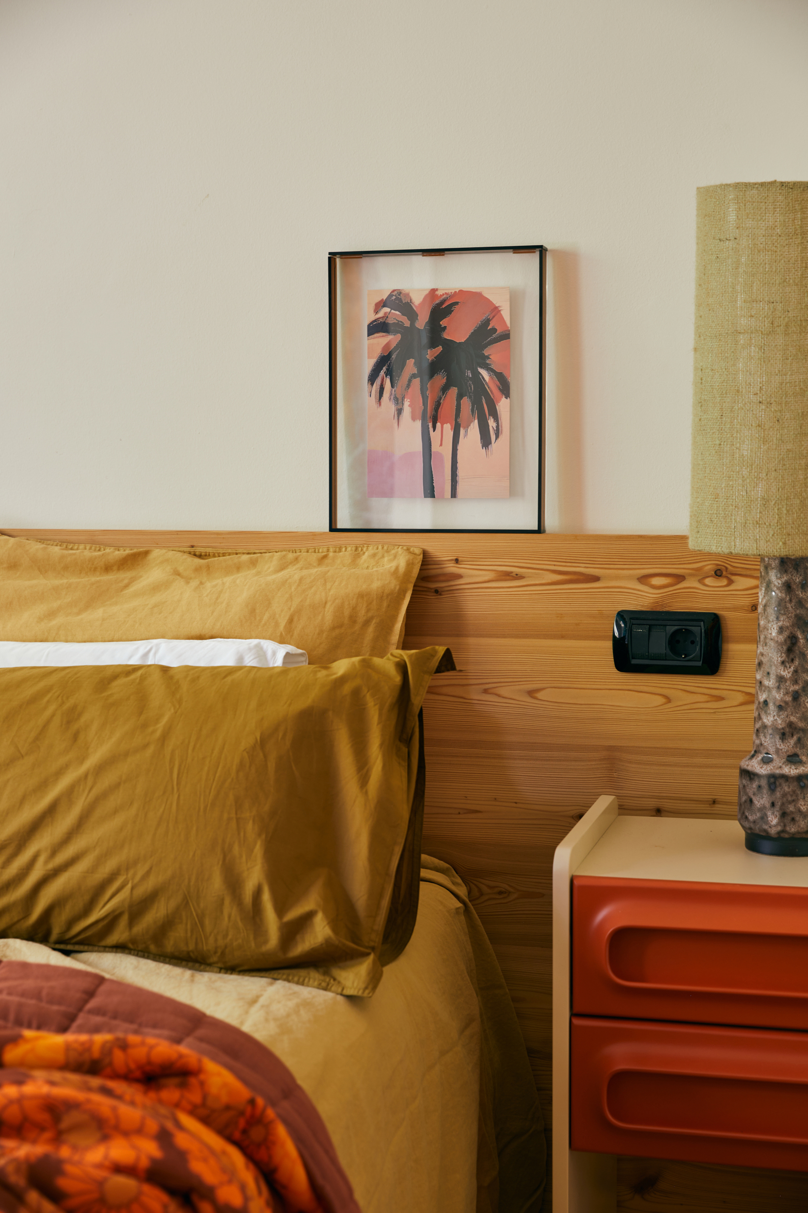 HKliving Acrylic frame brown palms, 40x50cm, Bild mit Acryl Rahmen  