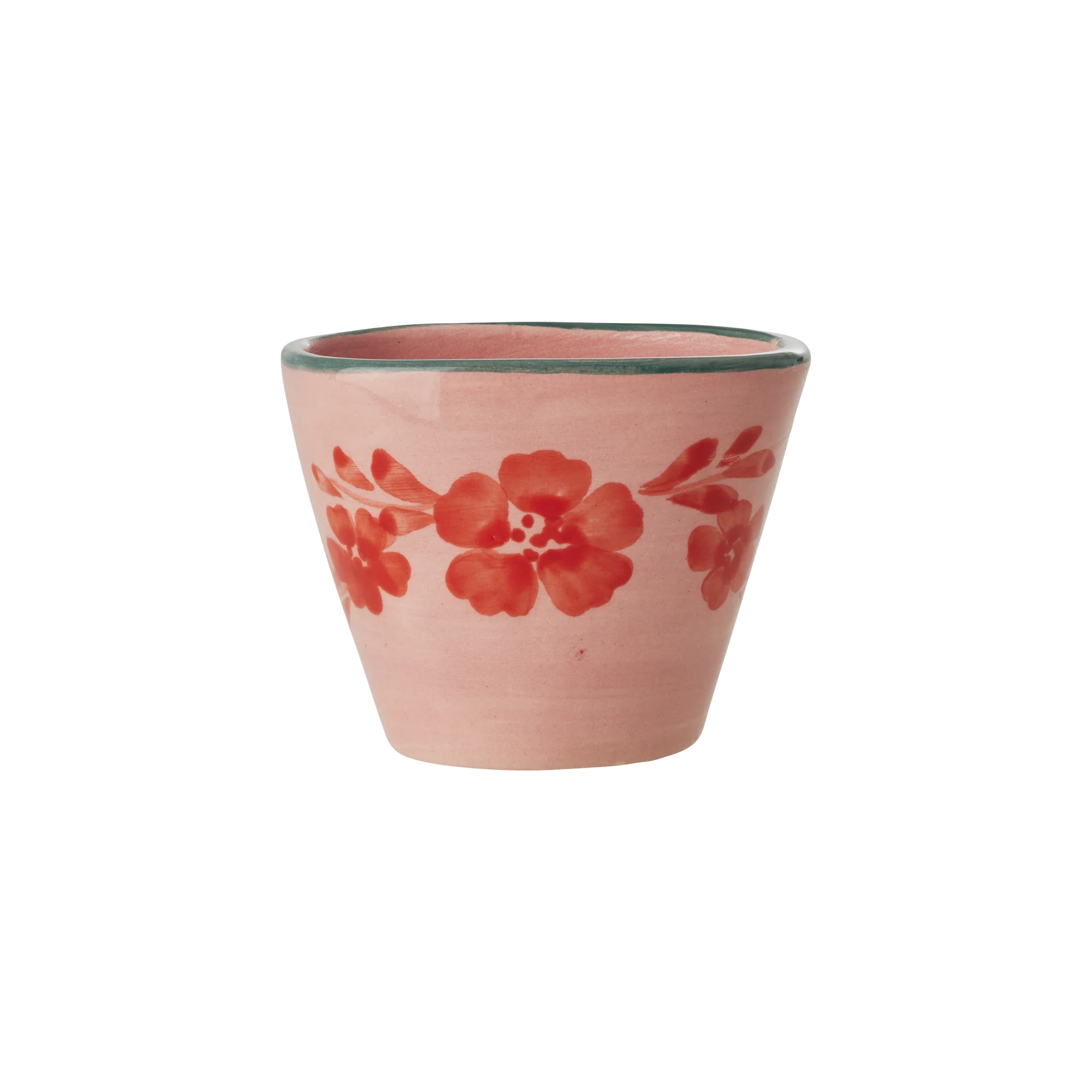 Rice Espressobecher Flower Wine, Extra klein Oval Keramik Espressobecher - Pink - Hand-painted Flower Wine