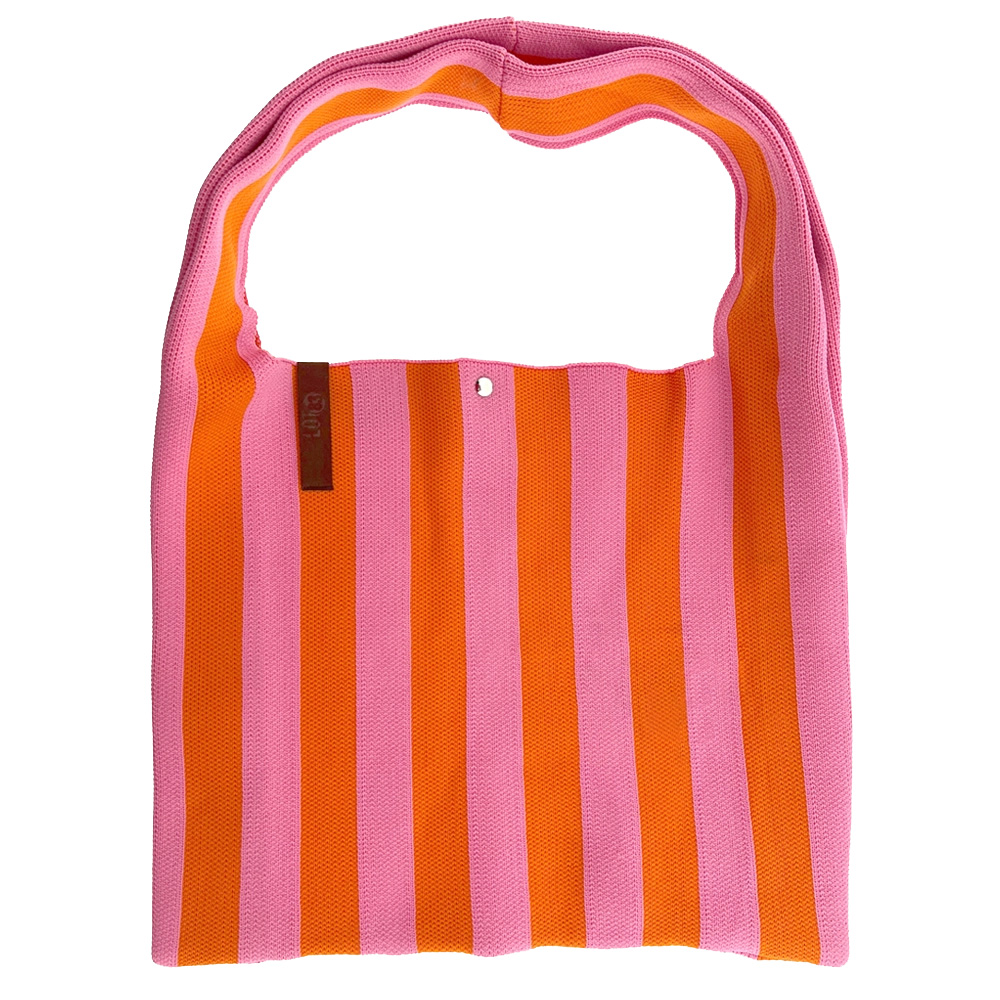 LOT83 Shopper Lois 26, Streifen Orange Rosa, ca.  45 x 35 cm